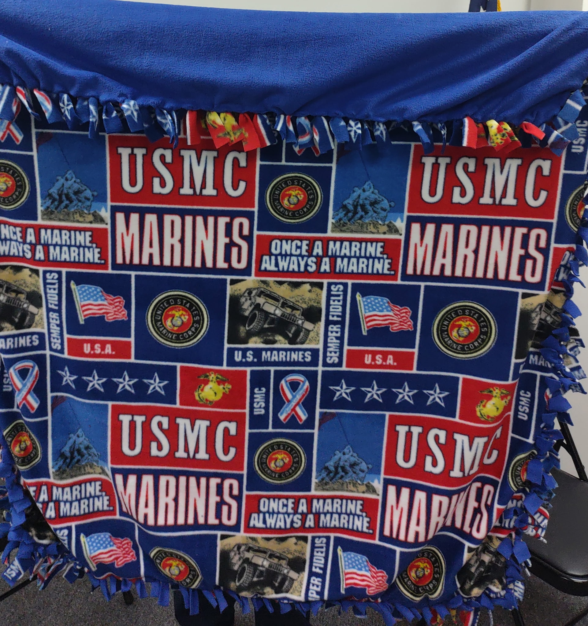 USMC fleece blanket